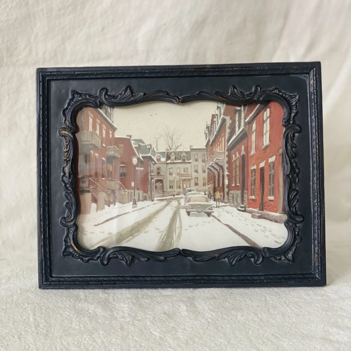 Medieval black picture frame 7 inch resin photo frame  European retro engraved photo wall combination hanging painting deco