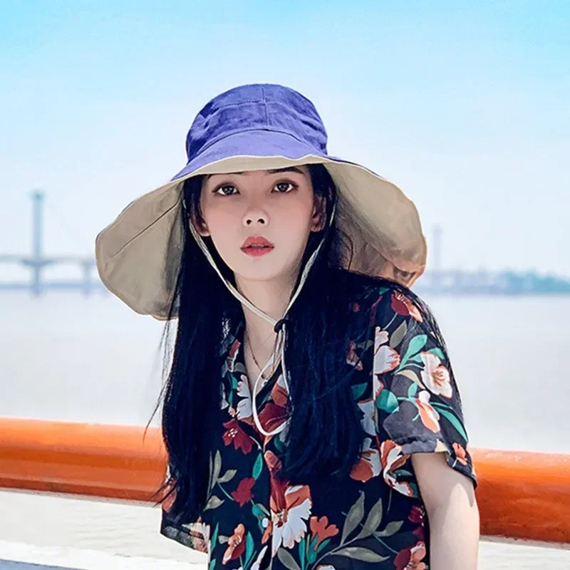 Wide Brimmed Sun Hat for Women, UV Resistant Hiking Fisherman Hat, Foldable Summer Beach Hat