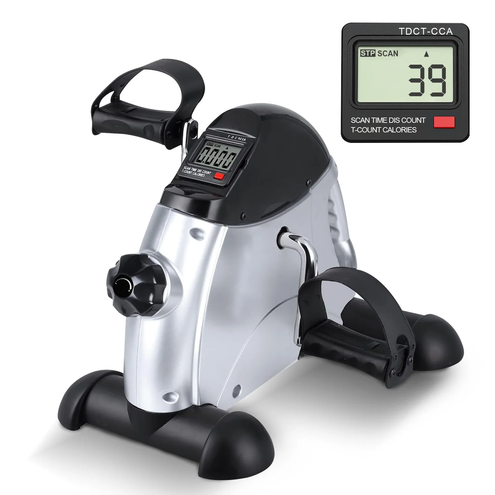 Mini-Fahrrad-Pedaltrainer, Heimtrainer mit LCD-Bildschirm, Untertisch-Fahrrad, Fitnessgerät für Beine und Arme