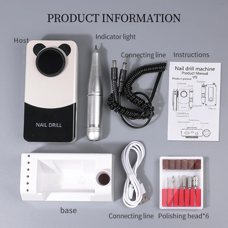 Professional Electric Nail Drill Machine - Sander Polisher Grinder Mill High-Quality Low-Noise Manicure Supplies for Manicurists