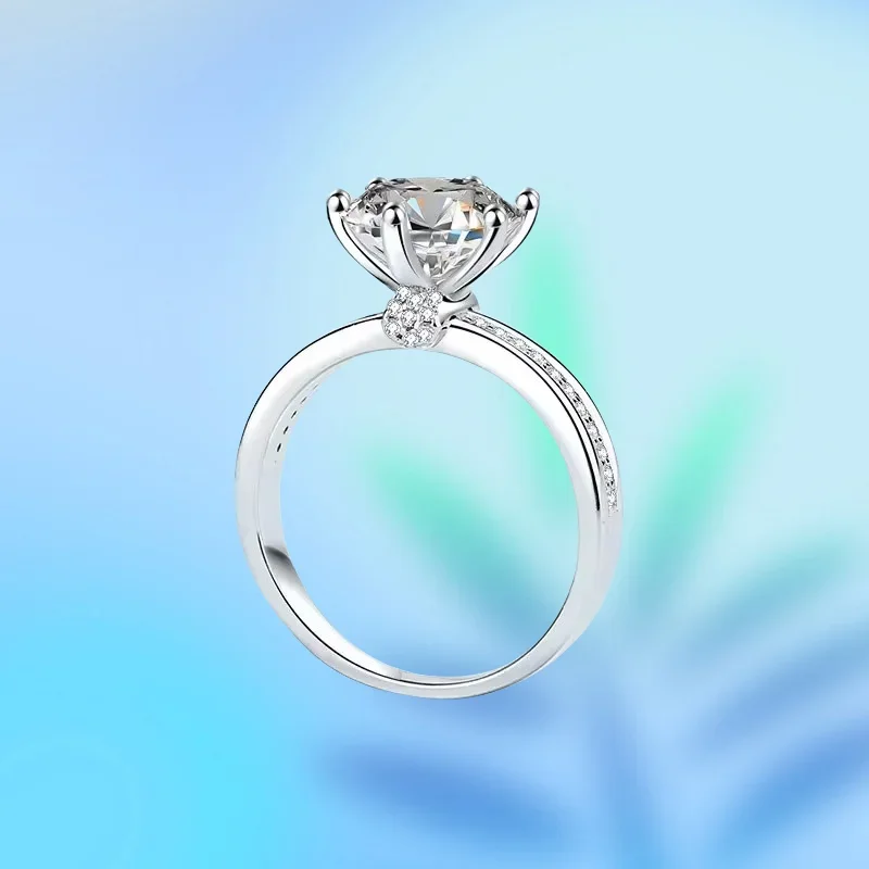 

Quality Six Pronged Setting Rings PT950 Platinum Diamond VVS1 D Color 3CT Moissanite Lovers Daily Ring Women Wedding Party Need