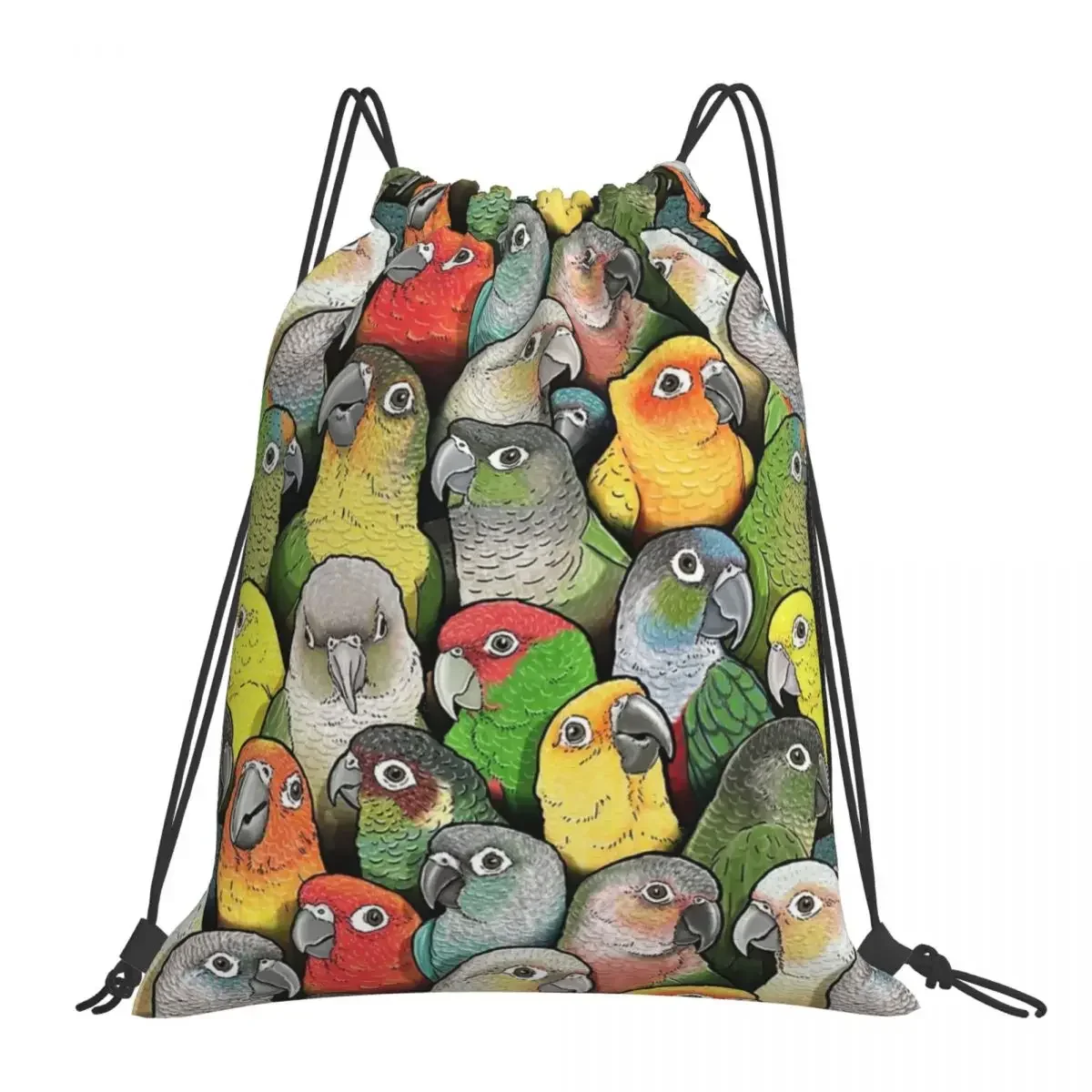 

Colour Of Conures Backpacks Fashion Portable Drawstring Bags Drawstring Bundle Pocket Storage Bag BookBag For Man Woman School