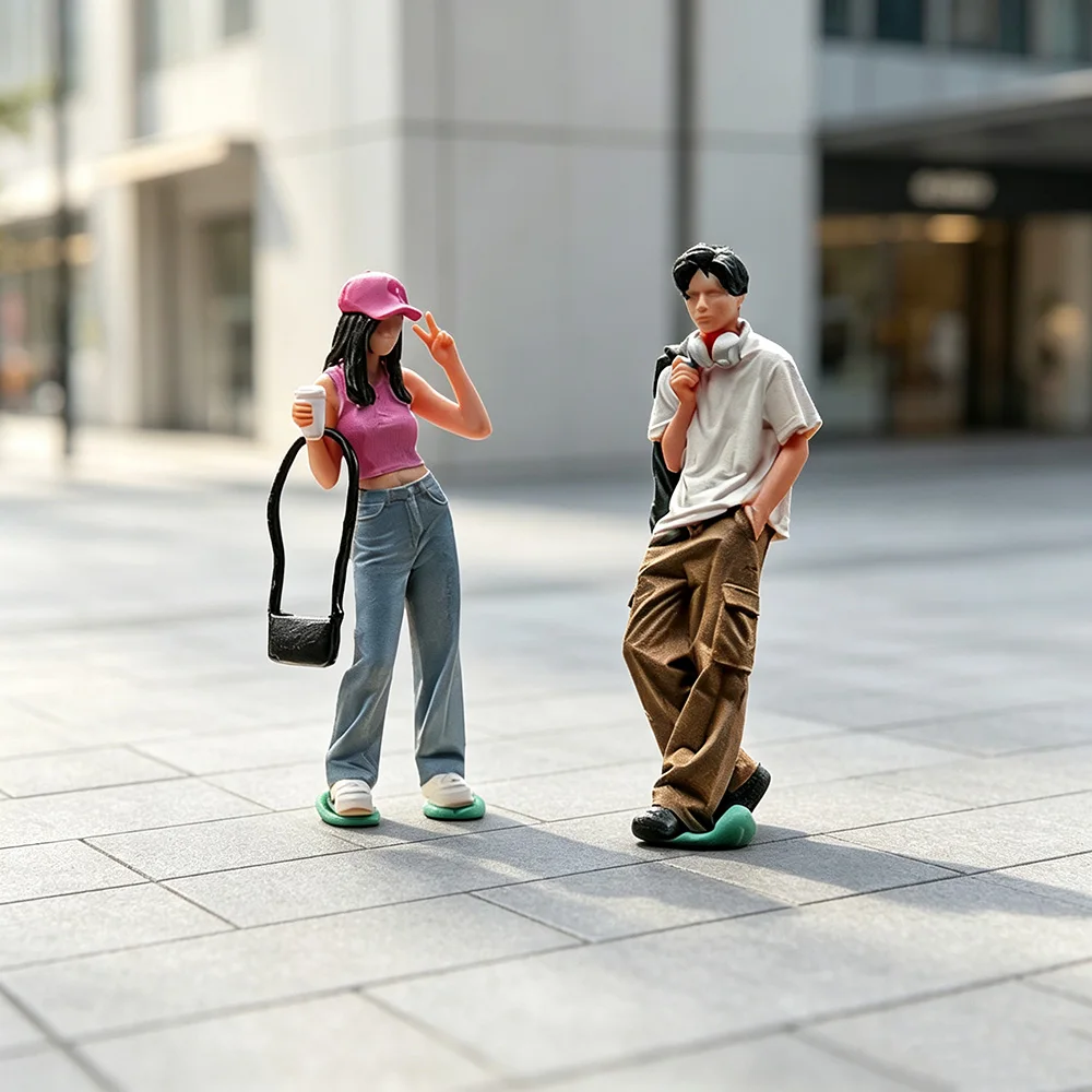 Scale 1/64 Mini Finished Color People Model Kits Simulation Painted Resin Characters DIY Micro Scene Layout Diorama Accessories
