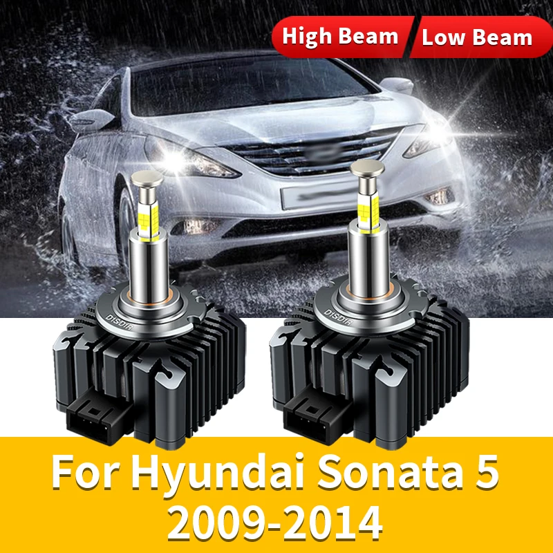 2Pcs 12V HID Bulbs Xenon 6000K White Led Headlight For Hyundai Sonata 5 2009-2014 32000LM Replacement Canbus No Error Car Lamp