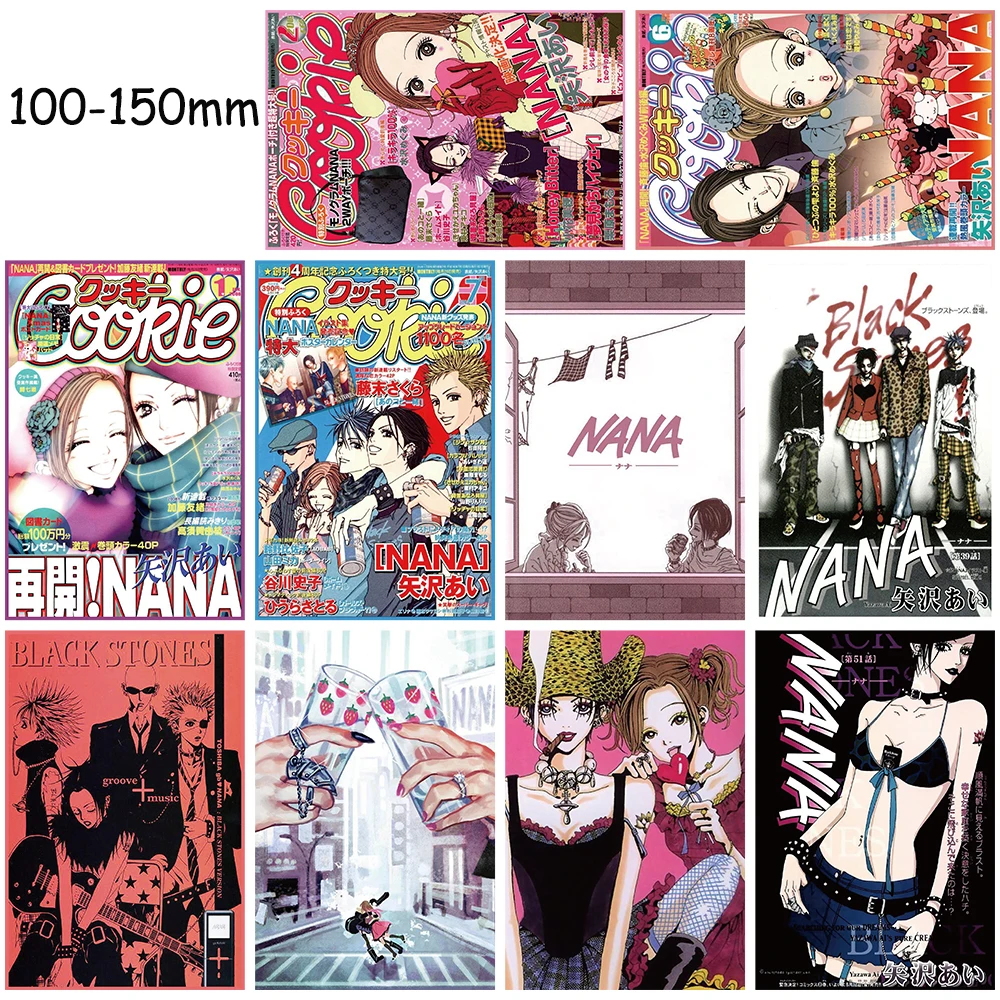 10 pezzi Hot Anime Nana Poster adesivo Harajuku Nostalgia regalo muro caffè laptop bagagli skateboard per soggiorno carta camera dei bambini