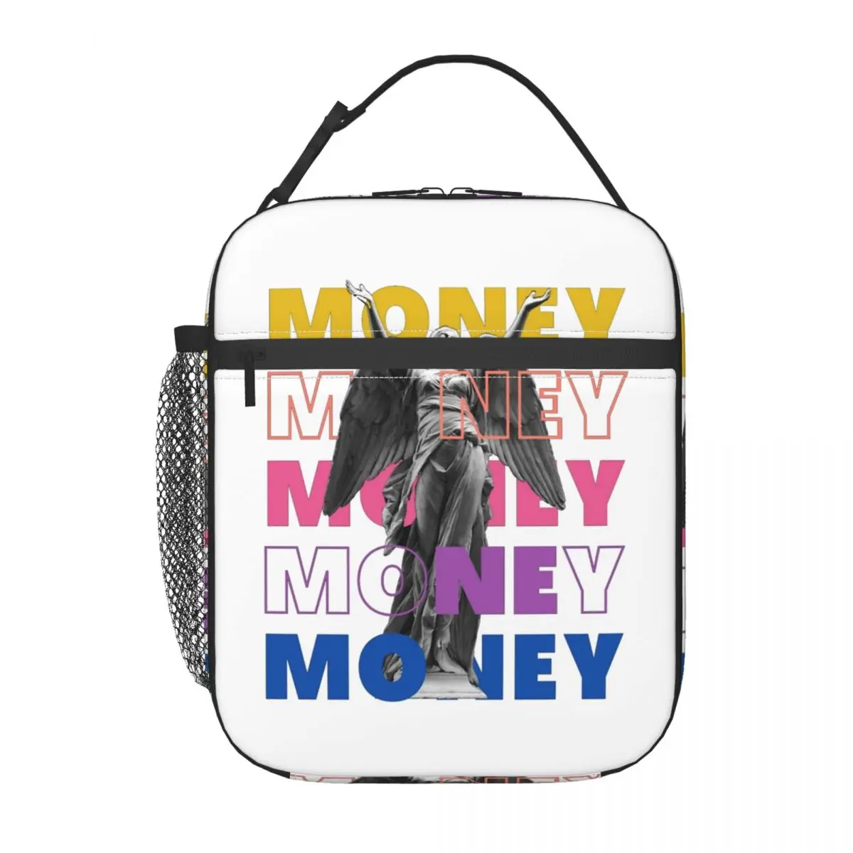 Money Angel Renaissance Angel MONEY Insulated Lunch Bag Food Bag Reusable Thermal Cooler Lunch Boxes For Picnic