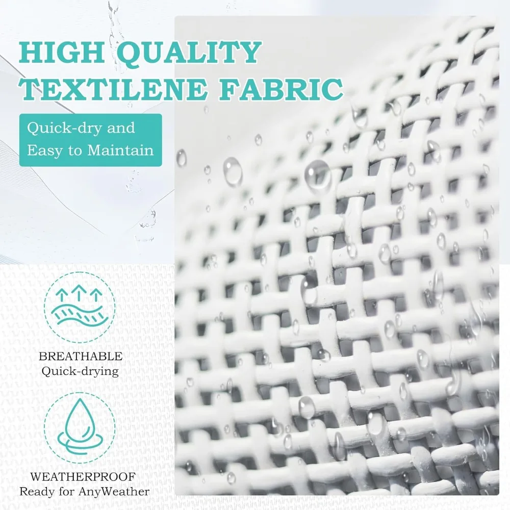 Набор из 2 больших уличных кресел для бассейна с регулируемой спинкой, столом и колесами для комфортной релаксации