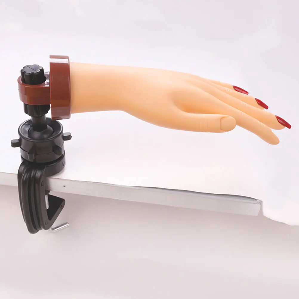

Manicure Practice Art Training Fake Hand Pvc Manicure Tool Reusable Display Stand Included Nail Practice For Salon Artists
