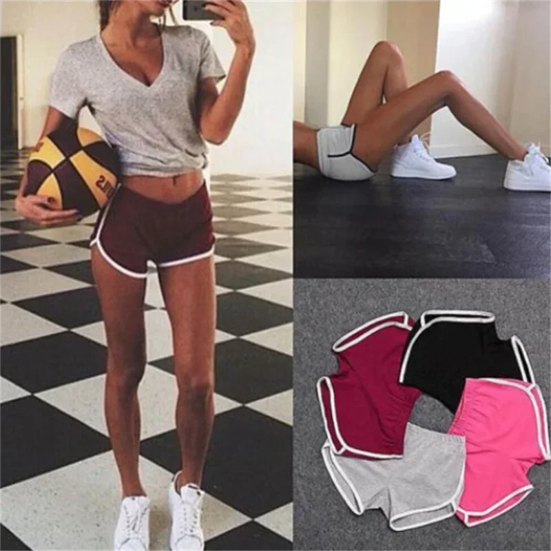 Sports Shorts Women Summer 2024 New Candy Color Anti Emptied Skinny Shorts Casual Lady Elastic Waist Beach Short Pants