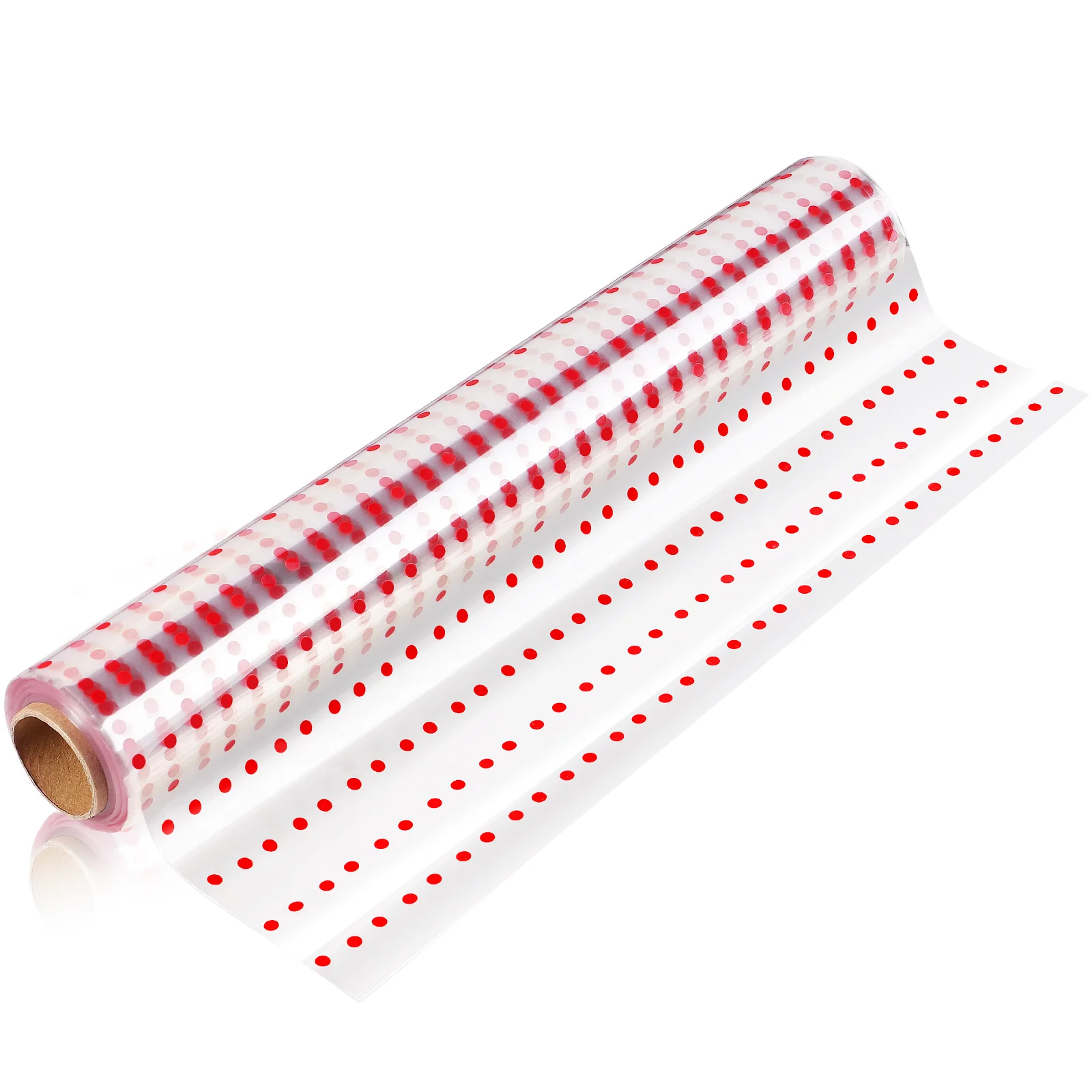 

Flower Wrapper Cellophane Bags with Red Spot Clear Paper Gift Packing Wrapping