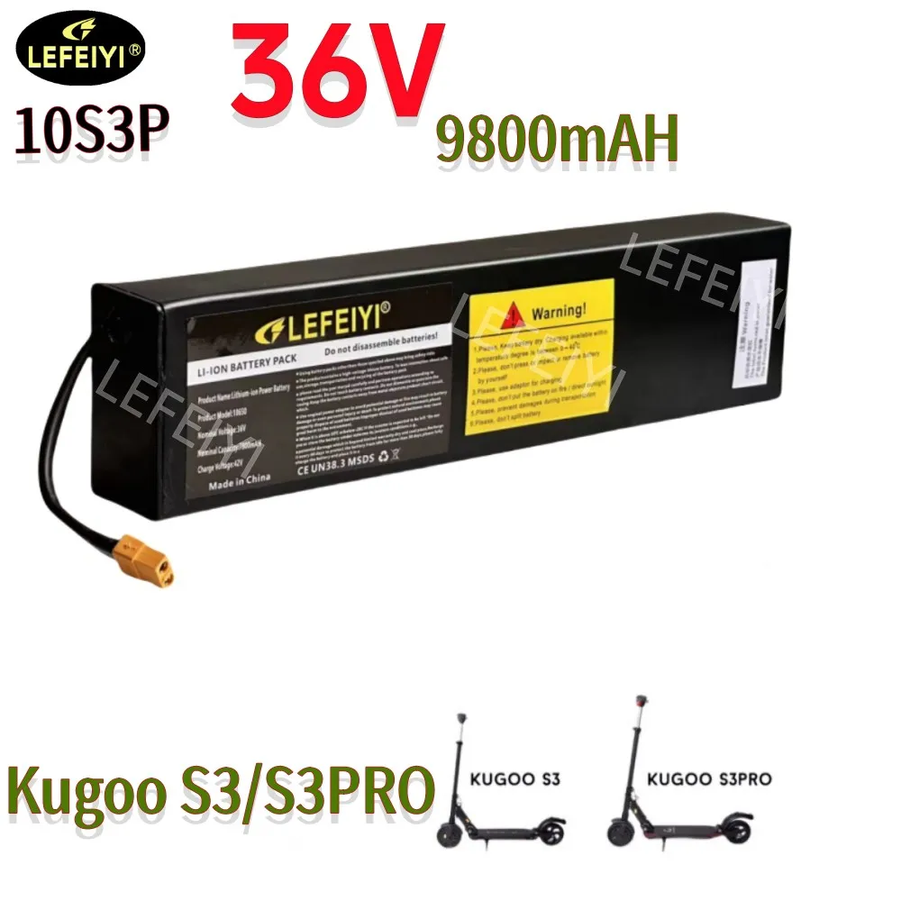 Electric Scooter Kugou S1, S2, S3, S3 Pro Battery (9.8AH 36V) 18650 10S3P