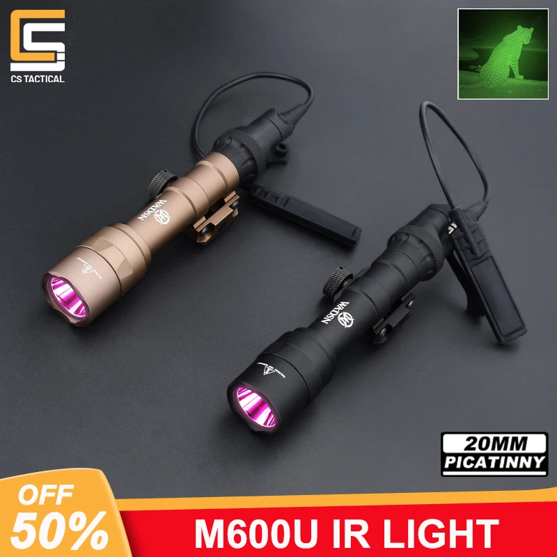 

WADSN Airsoft M600 M600U Tactical IR Illumination Flashlight Dual Function Remote Switch White LED Hunting Weapon Scout Light