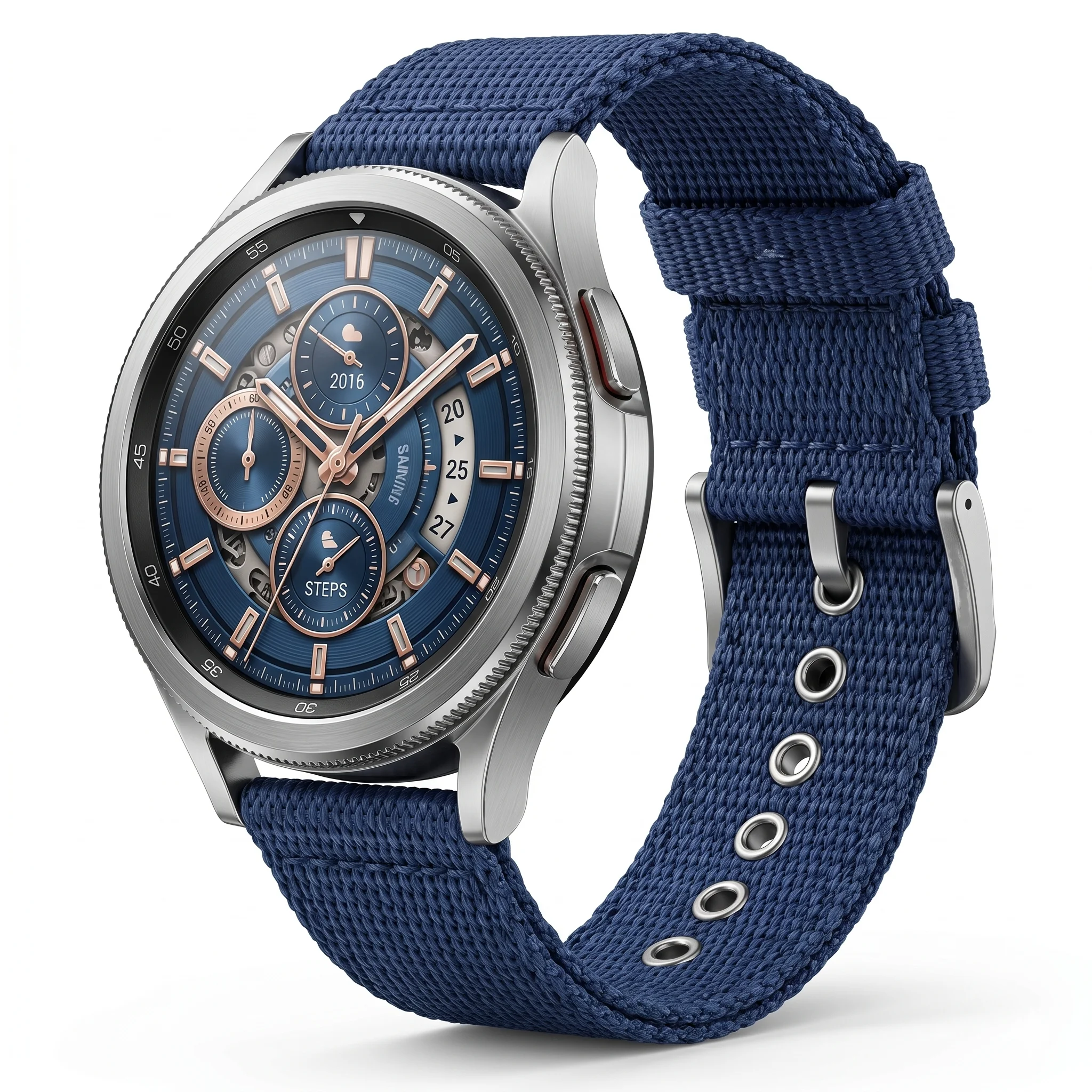 Nylon Watch Band 18 20 22 24mm Canvas Strap Metal Grommets Compatible with Seiko Military Huawei Smartwatches
