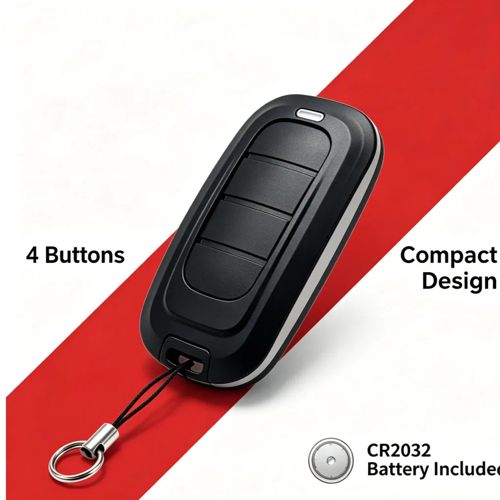Alutech 433 MHz Garage Door Remote Control AT-4L Is Compatible with AR-1-500, 500N, AN-MOTORS, ASG-600, AT-4, and AT-4N.