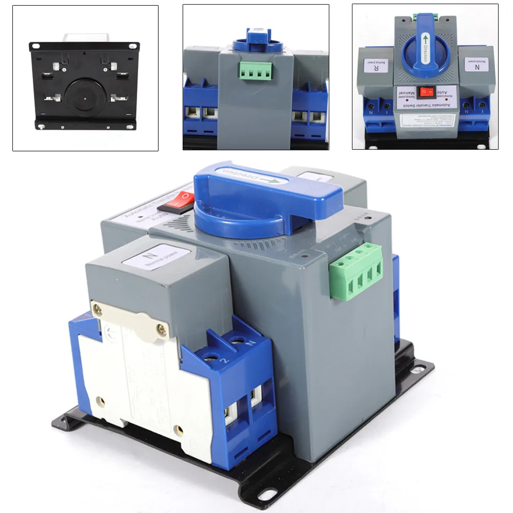 

63A 2P автоматический резервный переключатель с двойным питанием для генератора солнечной системы ATS переключатель переменного тока 230 В 60 Гц