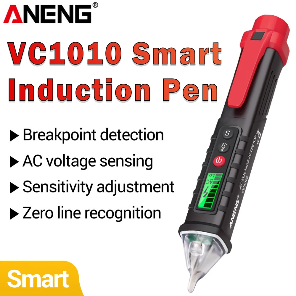 ANENG VC1010 Intelligenter Digitaler Spannungsprüfer 12-1000V Strom AC/DC Spannung Professioneller Berührungsloser Detektor Elektriker-Werkzeuge