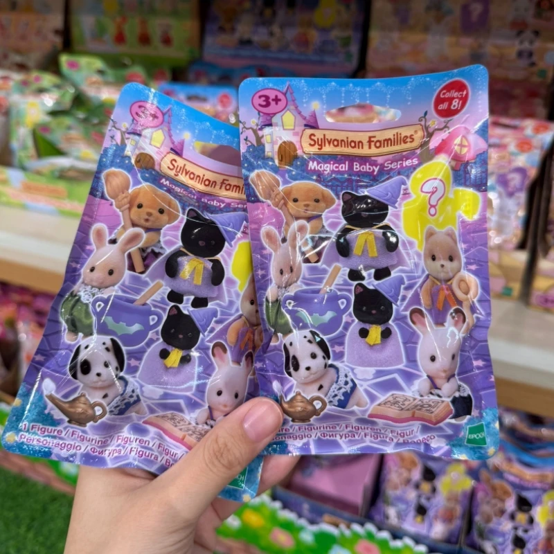 Hot Original SYLVANIAN FAMILIES Magic Gathering Bag Forest Doll Anime Figrues Ornaments  Christmas Flocking Toy Kids Gift