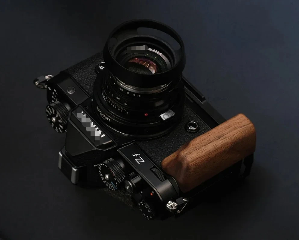 Ebony Walnut Lightweight Wooden Hand Grip Quick Release L Plate Bracket Mount Clamp Tripod Base for Nikon ZF Digital Camera