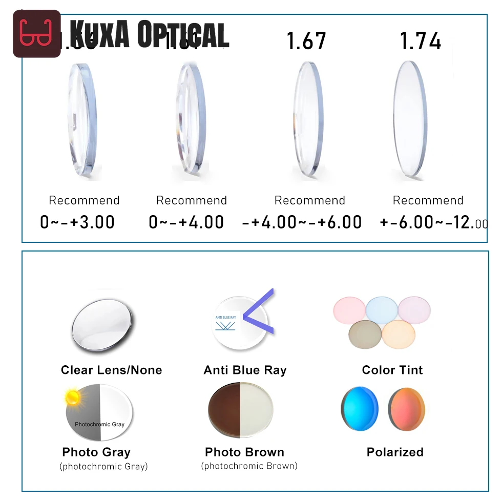 KUXA 2g Urltra-Light بدون شفة نظارات طبية نظارات العدسات البصرية قصر النظر نظارات الرجال تخصيص التقدمية التيتانيوم النقي