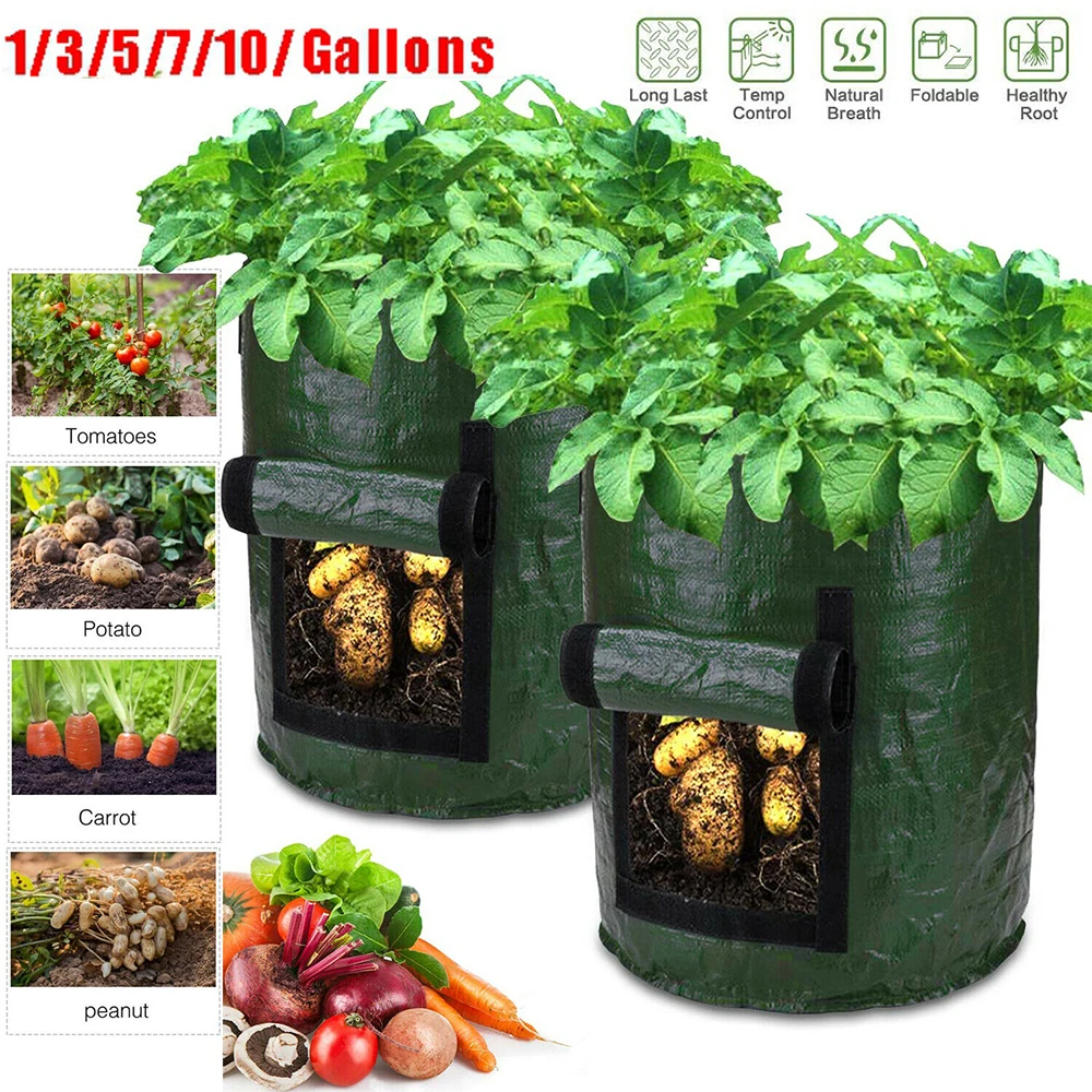 12 Gallons DIY Potato Planter Planting Container Bag Vegetable Gardening Jardineria Thicken Garden Pot Planting Grow Bag