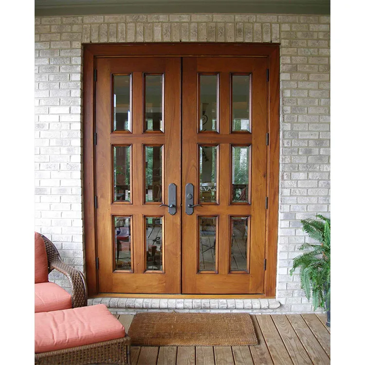 Main Entrance Wood Double Gate Design Solid Exterior Entry Doors