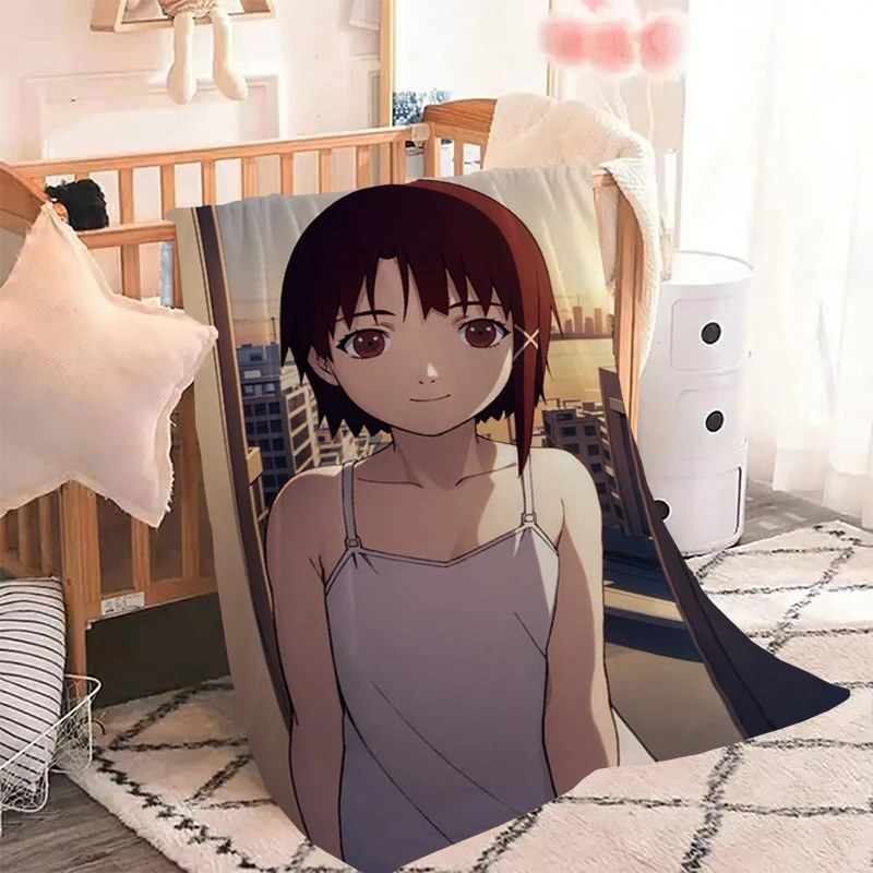 Serial Experiments Lain Throw Custom Blanket Fluffy Summer Blankets for Decorative Sofa Microfiber Bedding Knee Bed Double Soft