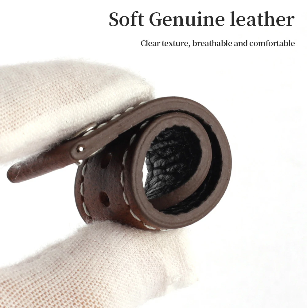 Correa de reloj de cuero genuino con remaches Retro para hombre, de 18mm pulsera de repuesto, 19mm, 20mm y 22mm, correa de cuero con cera de aceite