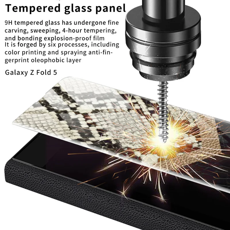 Luxury Mirror Glass Phone Case for Samsung Galaxy Z Fold5 Case All-inclusive Shockproof Shell for Samsung Z Fold 5 Case