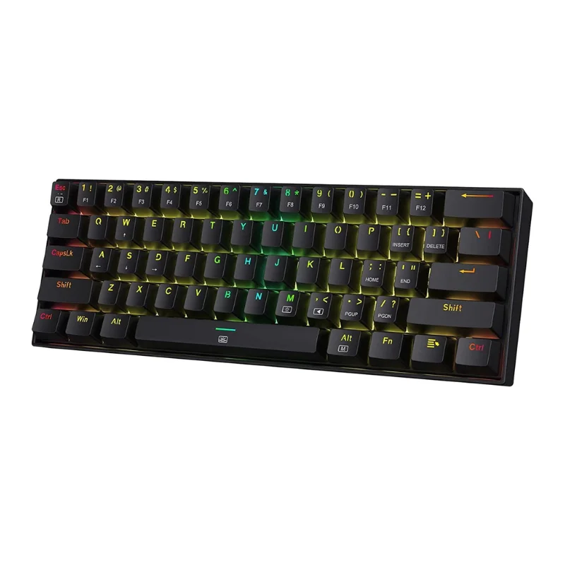 Redragon K630 Dragonborn 60 % kabelgebundene RGB-Hot-Swap-fähige Gaming-Tastatur, 61 Tasten, kompakte mechanische Tastatur