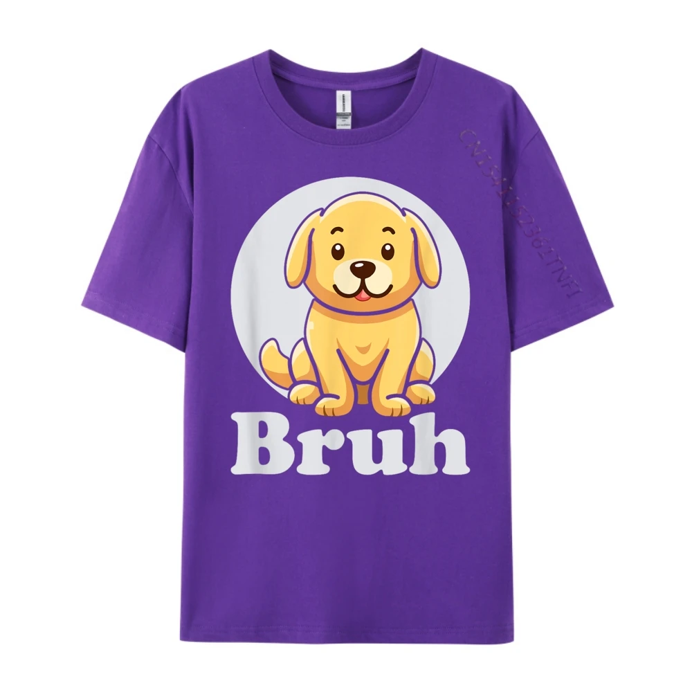 جرو يقول Bruh رائعتين الكلب الفكاهة أزياء الرجال الجرافيك تيز الفاخرة تي شيرت رجالي بلايز عيد الأب