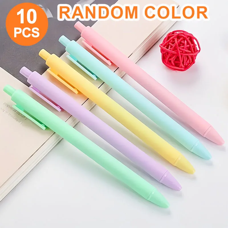 10 Macaron-Colored Ballpoint Pens with Black Ink, Continuous Ink Flow, Suitable for Taking Notes in Class, Organizing Study Materials, Marking Important Points in Documents, Creating Illustrations, Making Journals, as Student Gifts, Etc