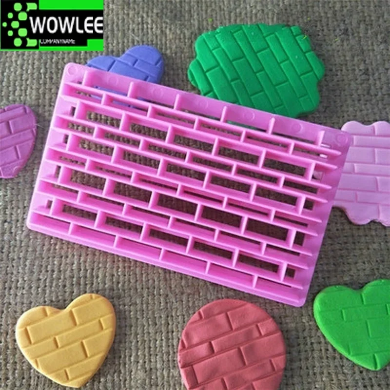 1pc Stamp Brick Stone Wall Decorating Fondant Cutter Embosser Stamp Mould Cake Cookie Mold Chocolate Topper Baking Tools