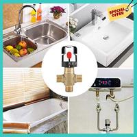 -ABHW 3X Thermostatic Mixing Valve Solid Brass G1/2 For Shower System Water Temperature Control Pipe Basin Thermostat Control