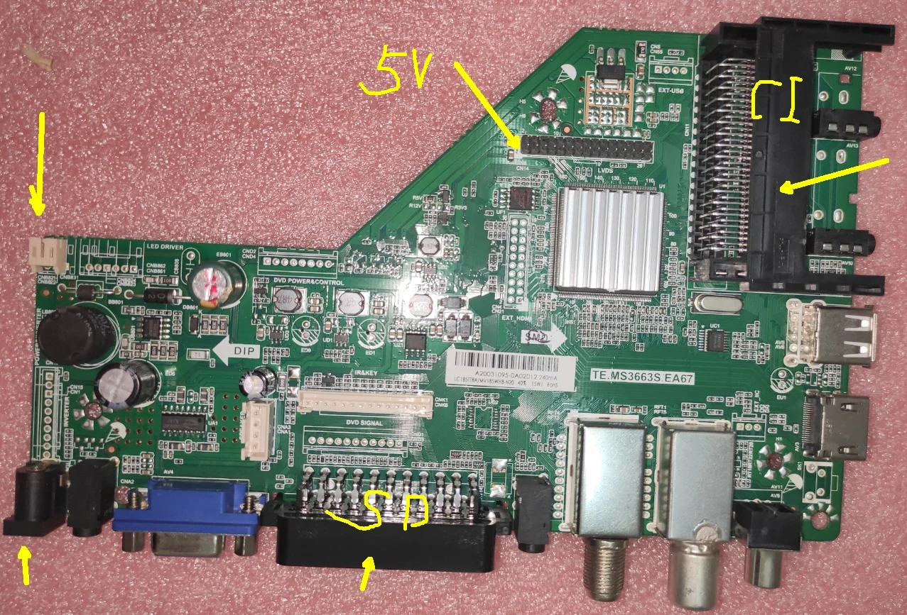 TE.MS3663S.EA67  Original TV motherboard  compatible with multinational systems for lc185tt8a   mv185whb-n20