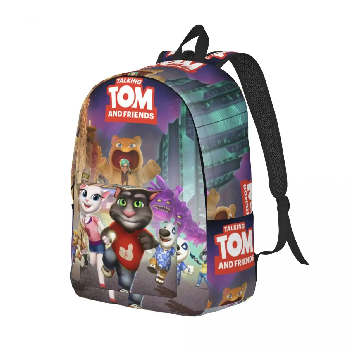 Talking Tom And Friends Backpack Student Schoolbag for Men Women Laptop Canvas Bags