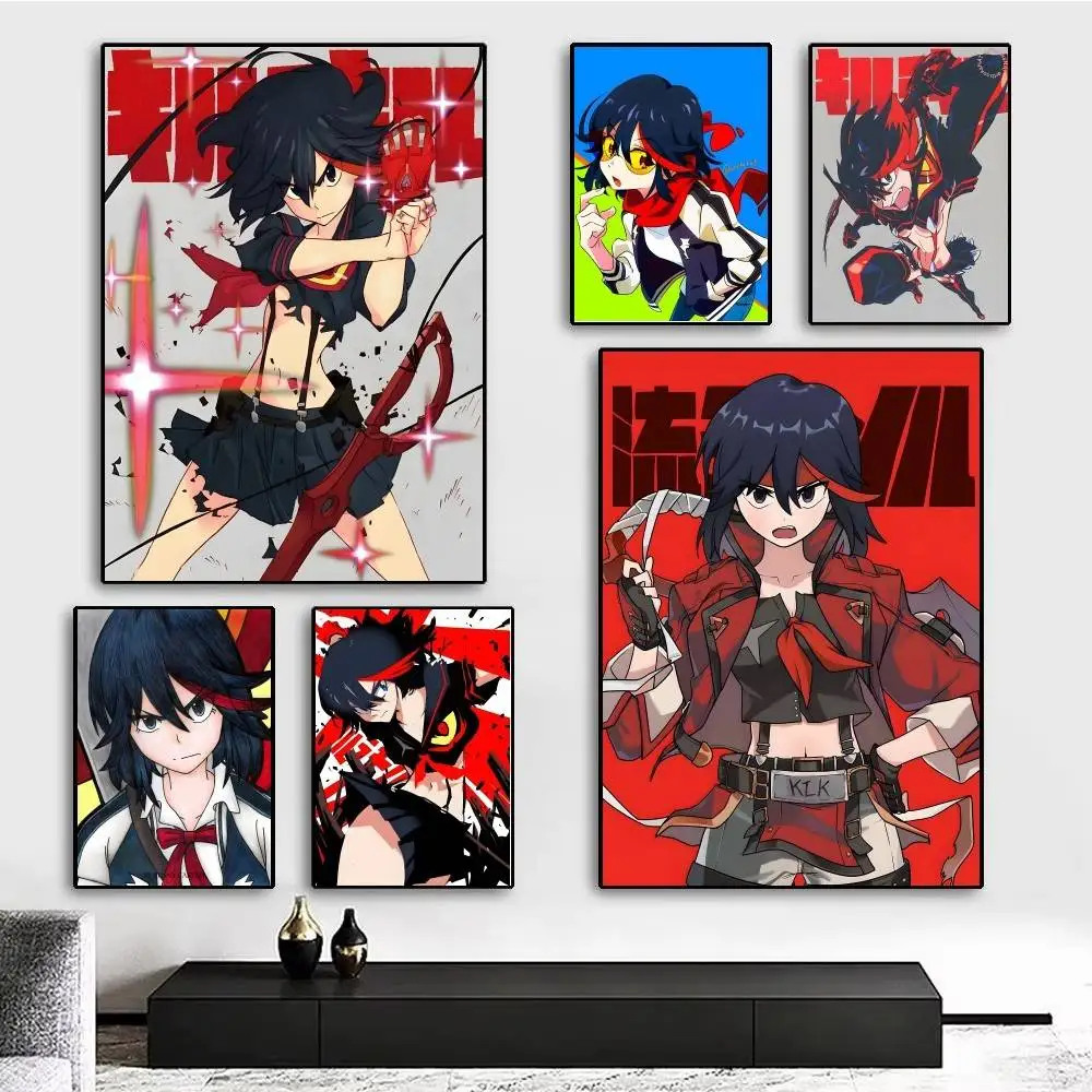 1pc Anime Cool K-Kill La Kill Poster Sticker Print Waterproof Wall Art For Living Room Bedroom Home Decor
