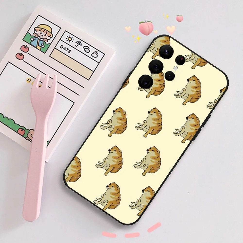 Cheems Shiba Inu Doge Meme Phone Case  Samsung S series s20 s21 s22 s23 s24 FE Plus Ultra TPU Soft to Skin-friendly case