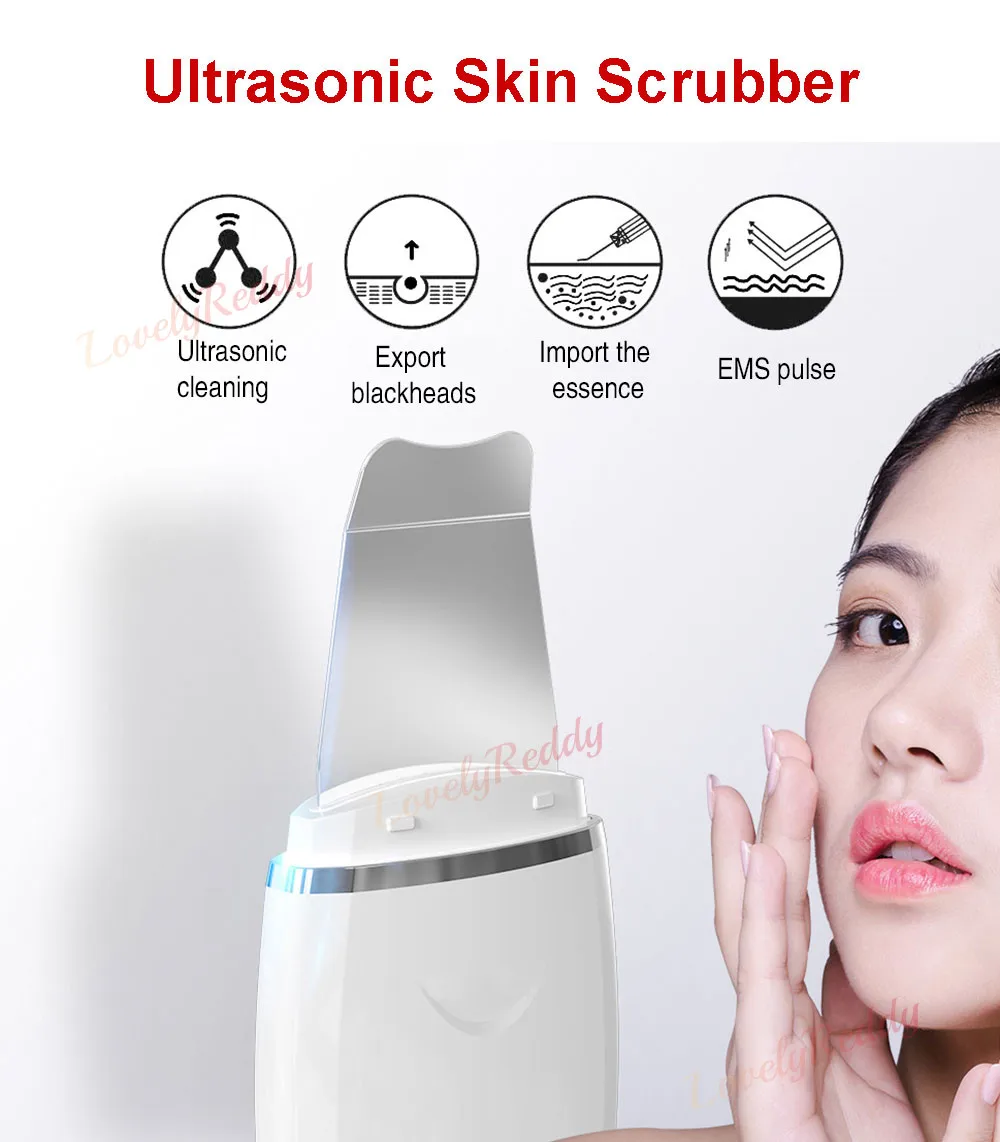 

Facial Ultrasonic Cleansing Scrubber Deep Skin Spatula Firming Lifting Massage Blackhead Removal Peeling Shovel Pore Cleaner