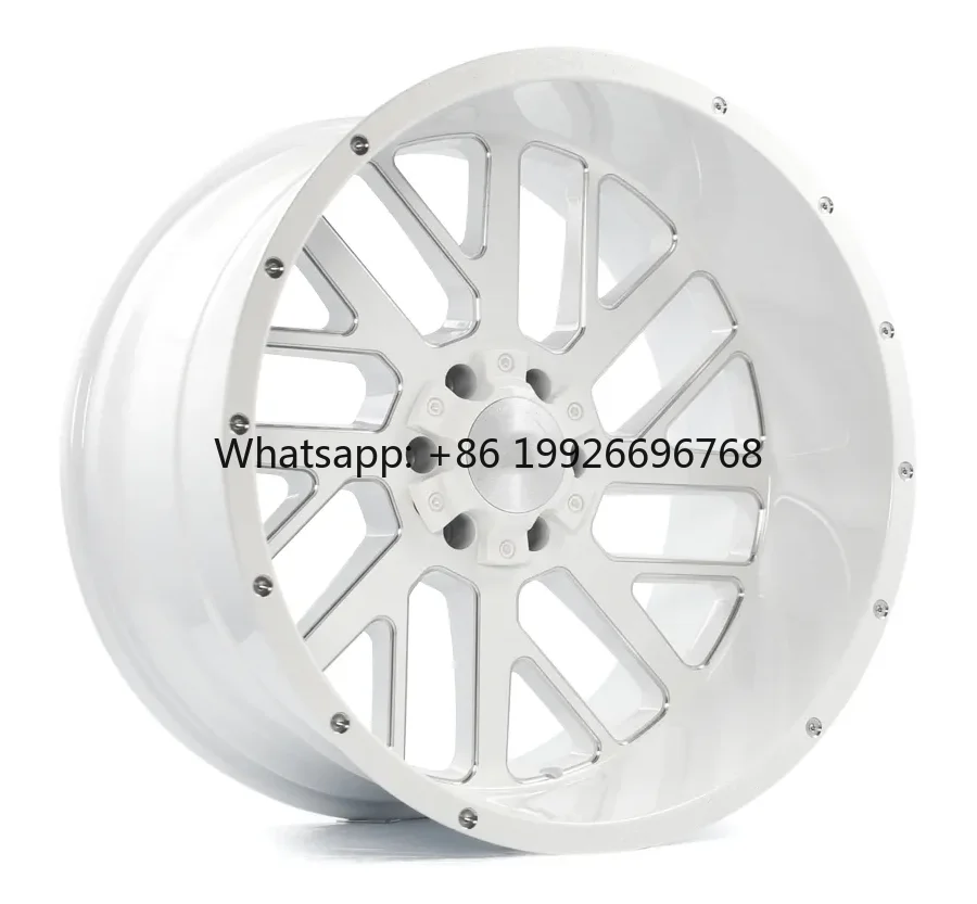 

20 22 24 26 Inch Deep Lip White Wheel Alloy Truck Wheel for Jeep F150 F250 Silverado1500 2500 5x127 6x139.7 8x180 8x1651