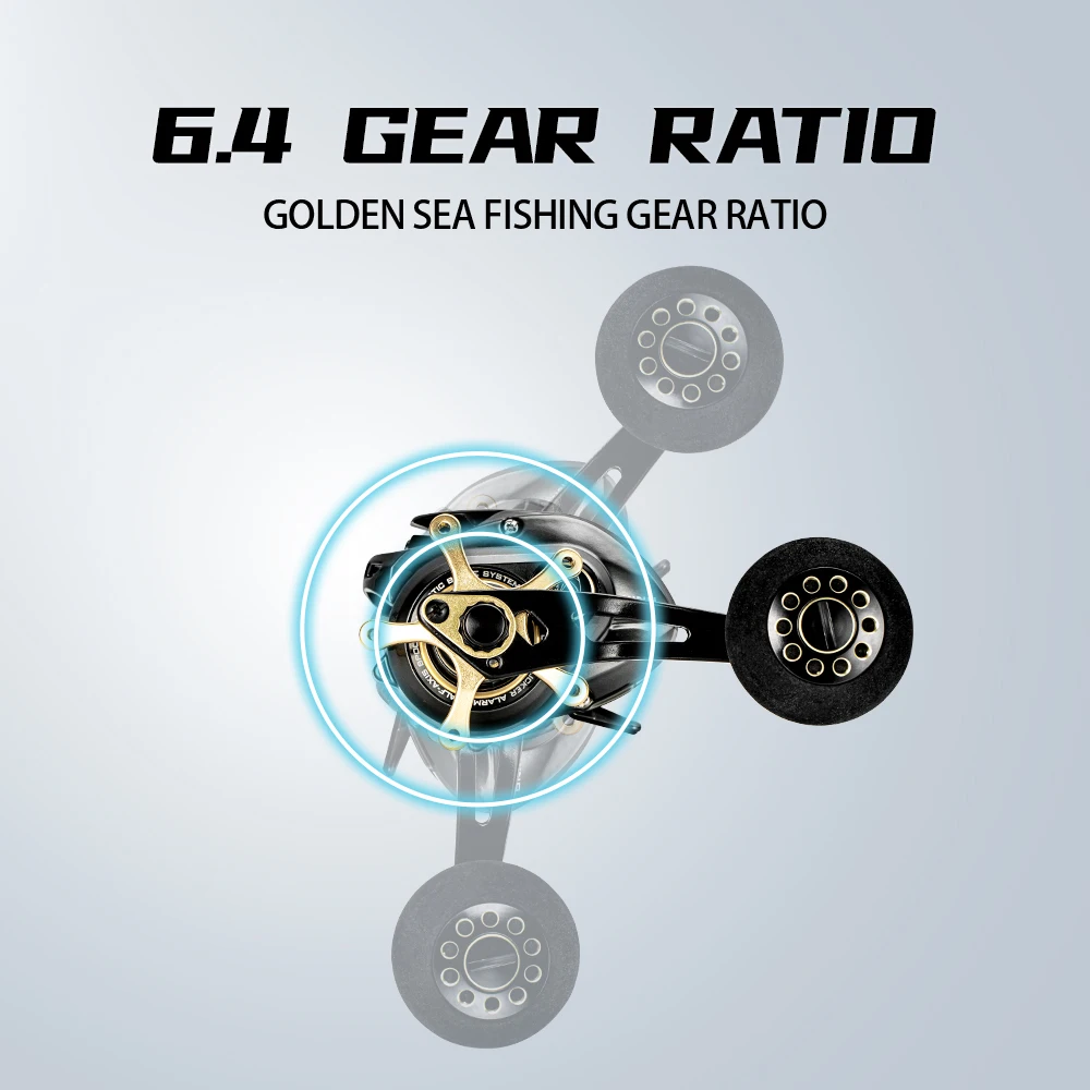 Soloking GKA300 Baitcasting-Rolle mit Magnetbremse, 9,5 kg/22 lb Bremskraft, 9+1 Kugellager, 6,4:1 Übersetzungsverhältnis, Einhandkurbel, Angelrolle – Detail 5