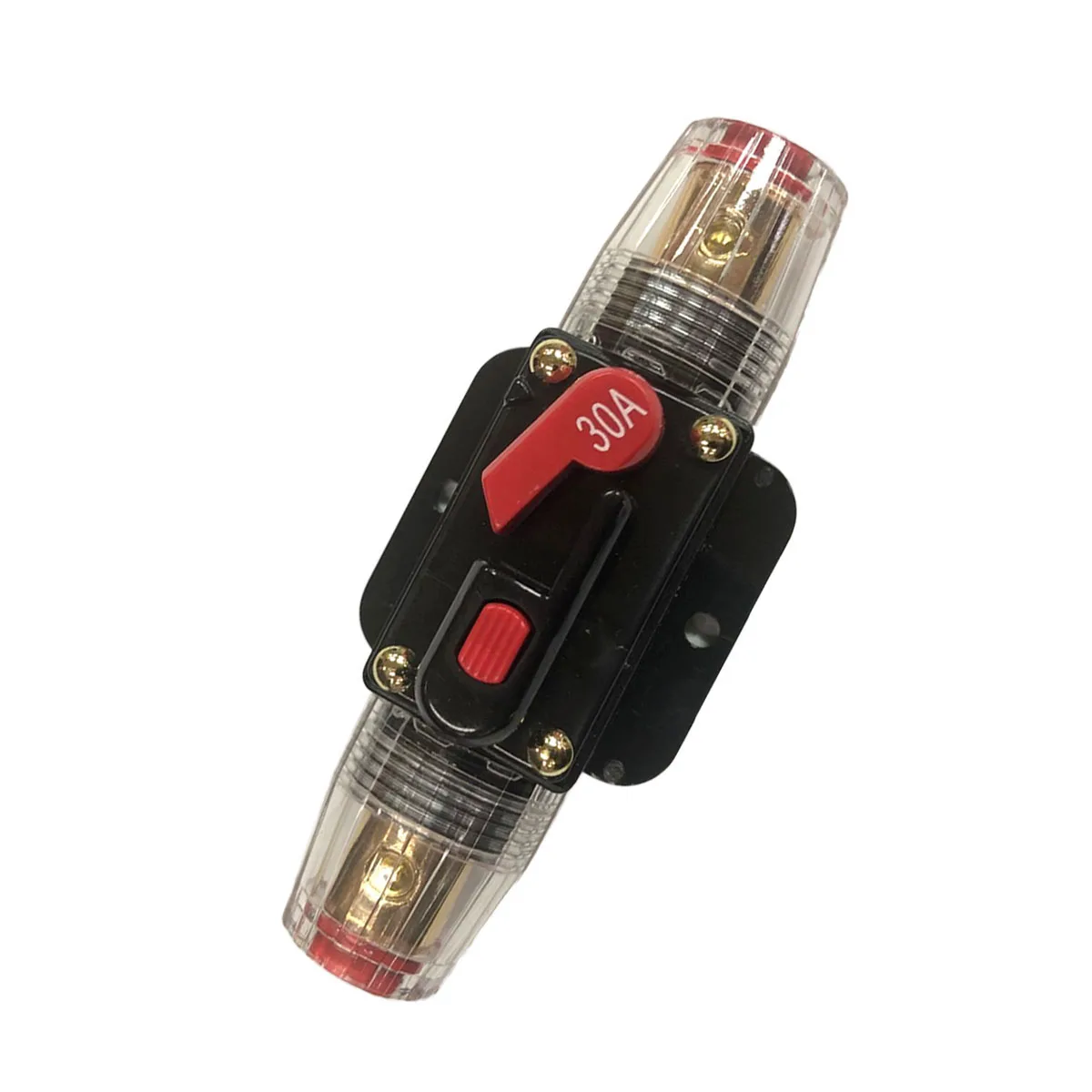 

30A Auto Car Protection Stereo Fuse Holders Inline Circuit Breaker Reset Fuse Inverter for Car Audio System Protection Device