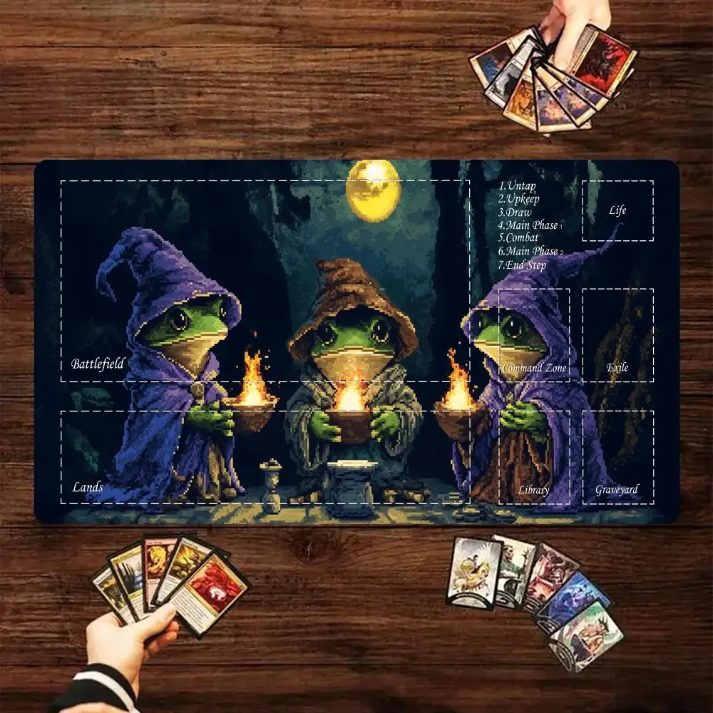 

Pixel frog anime mouse pad Magic trading card battle gaming mat MTG playmat Desk Mat pc accessories tcg mtg mat rubber anti-slip