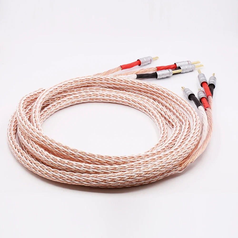 Cable de altavoz de alta gama 12TC Cable de altavoz de alta fidelidad CMC BFA conector Banana chapado en oro