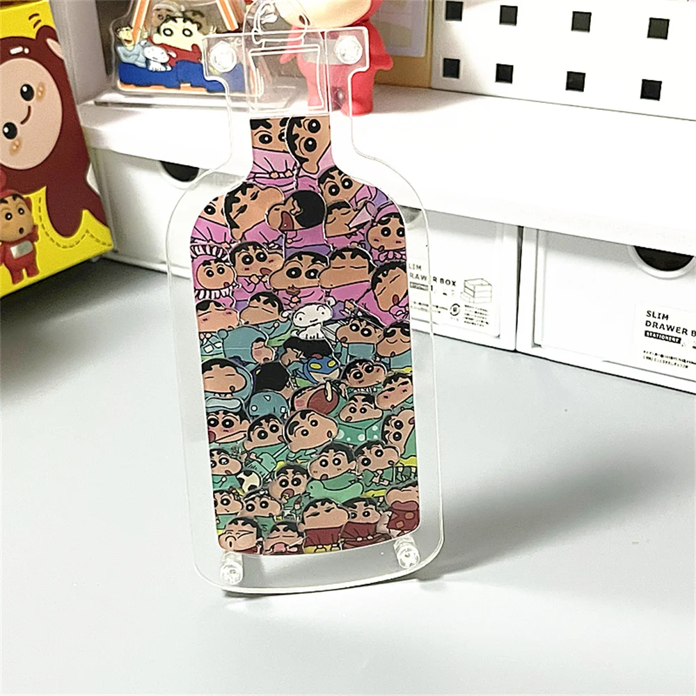 Anime Crayon Shin chan Acrylic Puzzle Kawaii Cartoon Shaped Transparent Puzzle Bottle Desktop Decoration Kids Toys Girls Gifts