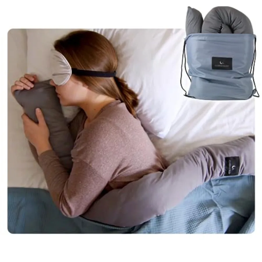 

Утяжеленная подушка для сна Cuddle Sleep – Сенсорная подушка – Обнимает вас во сне – Охлаждающий чехол – Удобна для путешествий – 52 дюйма – Утяжеленная
