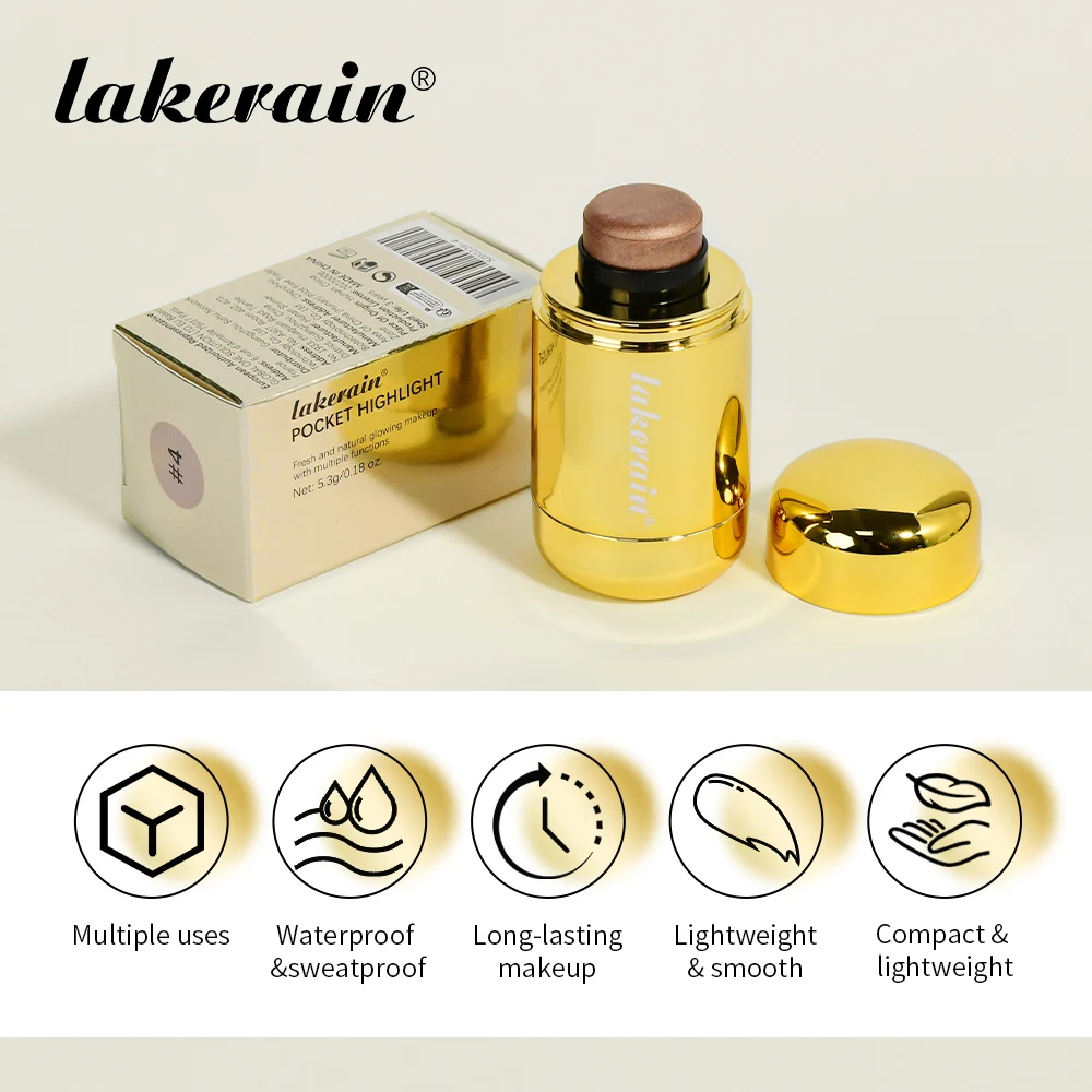 ماكياج تسليط الضوء على برونزي عصا لامع الشمبانيا براون تألق تمييز كريم الوجه الجسم سطع بريق كونتور أحمر الخدود الطبيعي