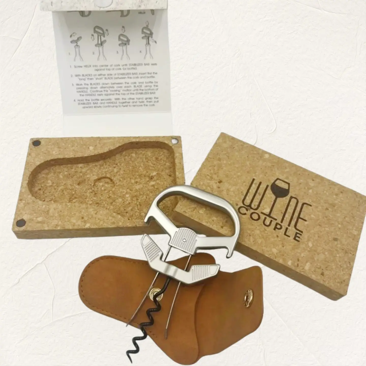 

Винный штопор с двумя зубцами, частичный штопор для пожилых и хрупких винных пробок, двухзубчатый съемник для пробки, старый винтажный штопор для вина Ah So