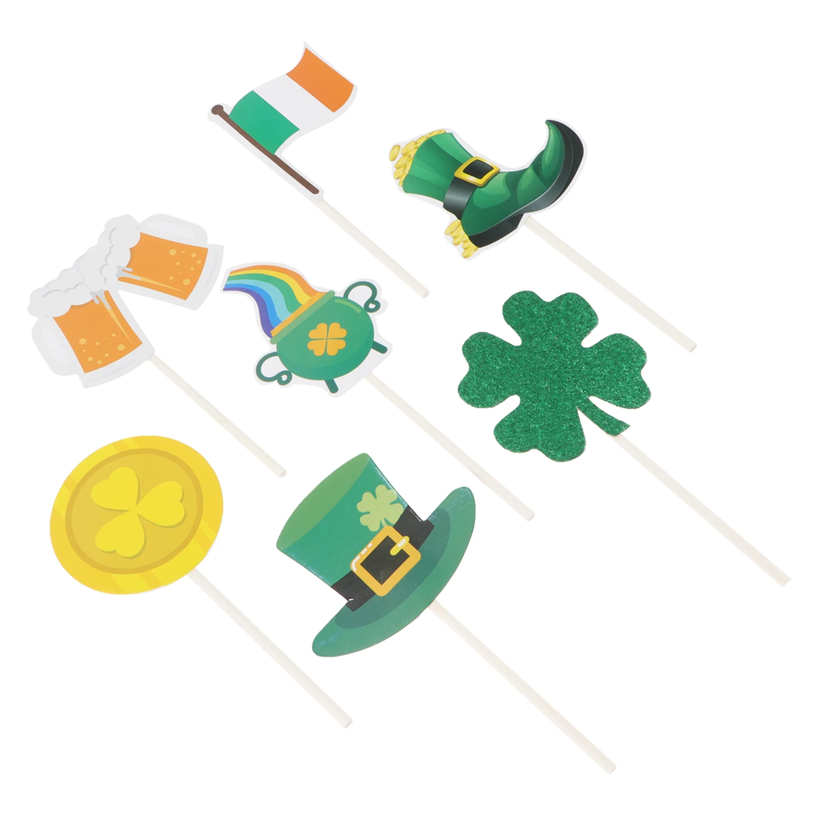 

24 Pcs Clover Cake Toppers Food Grade Material Lightweight Patrick s Day Decorations Party Props Cake Decor Cupcake Topper