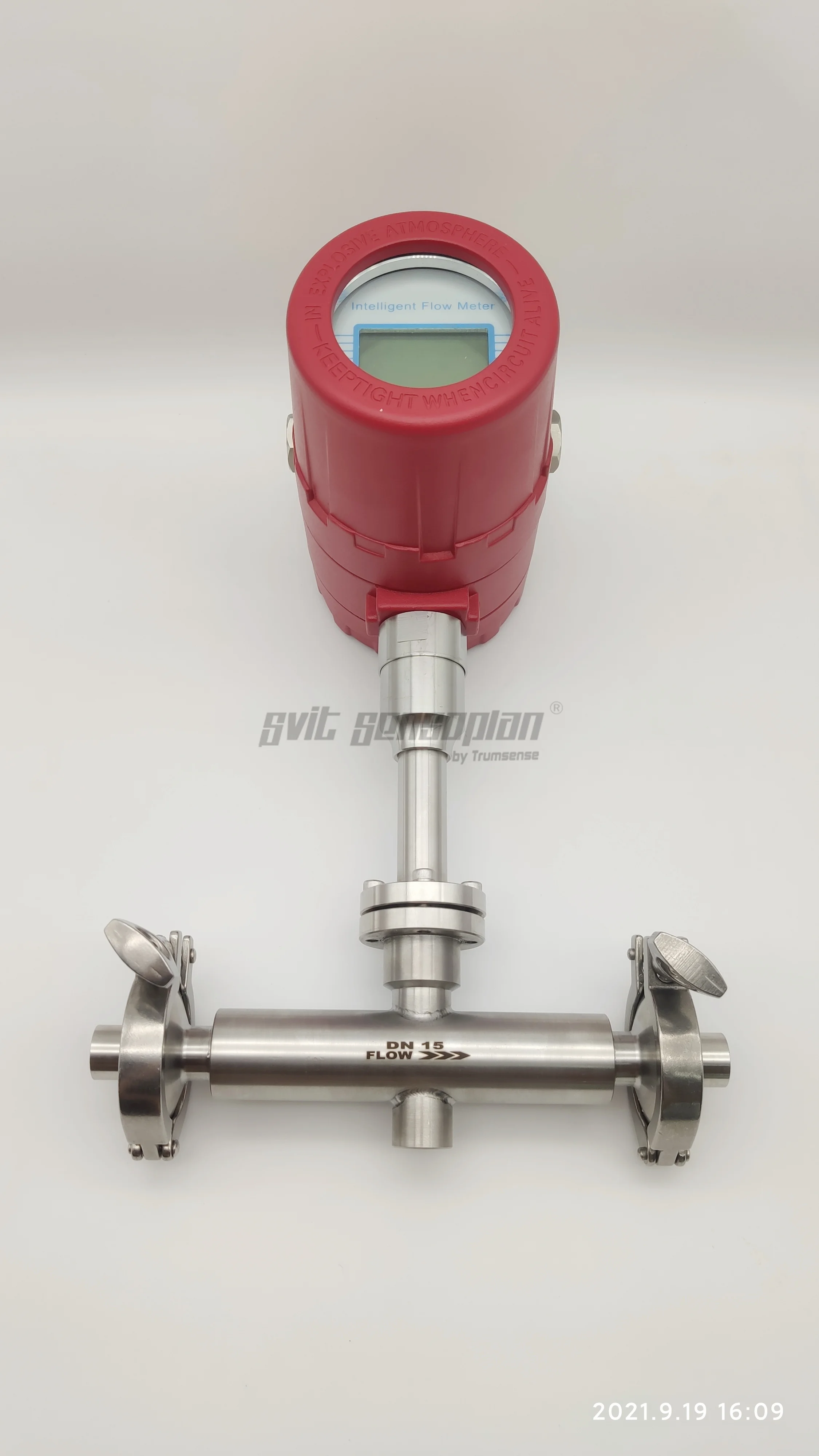 Trumsense STTGMF2000-K15ASI1WSYB DN15 수소 질량 유량계, 출력 클램프 유형, AC220V DC 24V 전원, 4 ~ 20mA 펄스 RS485