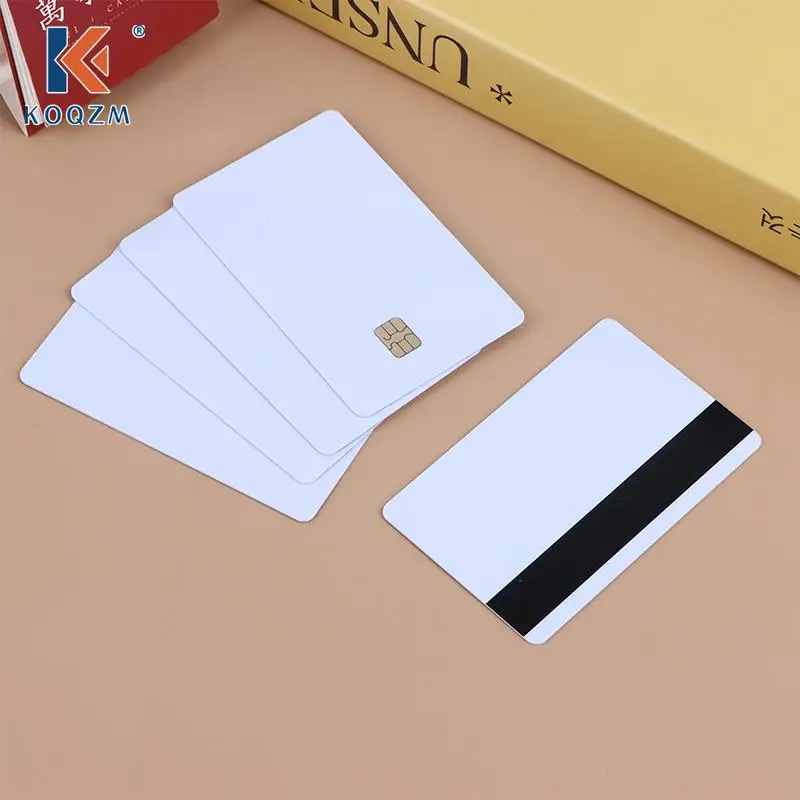 

5 Pcs Sle4442 Chip Blank Smart Card with Magnetic Strip Hico 3 track Inkjet PVC Contact Type Composite IC Card